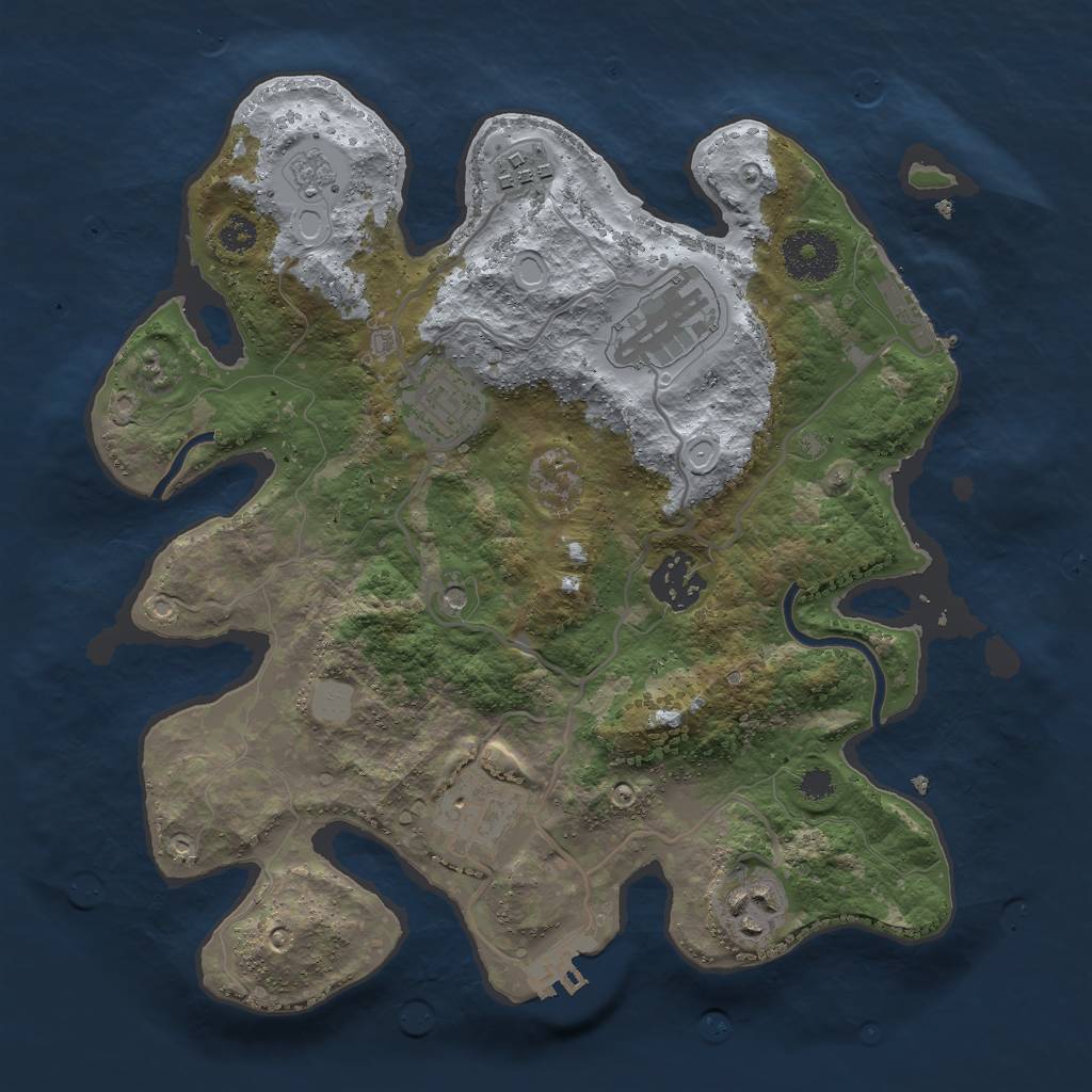 Rust Map: Procedural Map, Size: 3000, Seed: 6980085, 15 Monuments