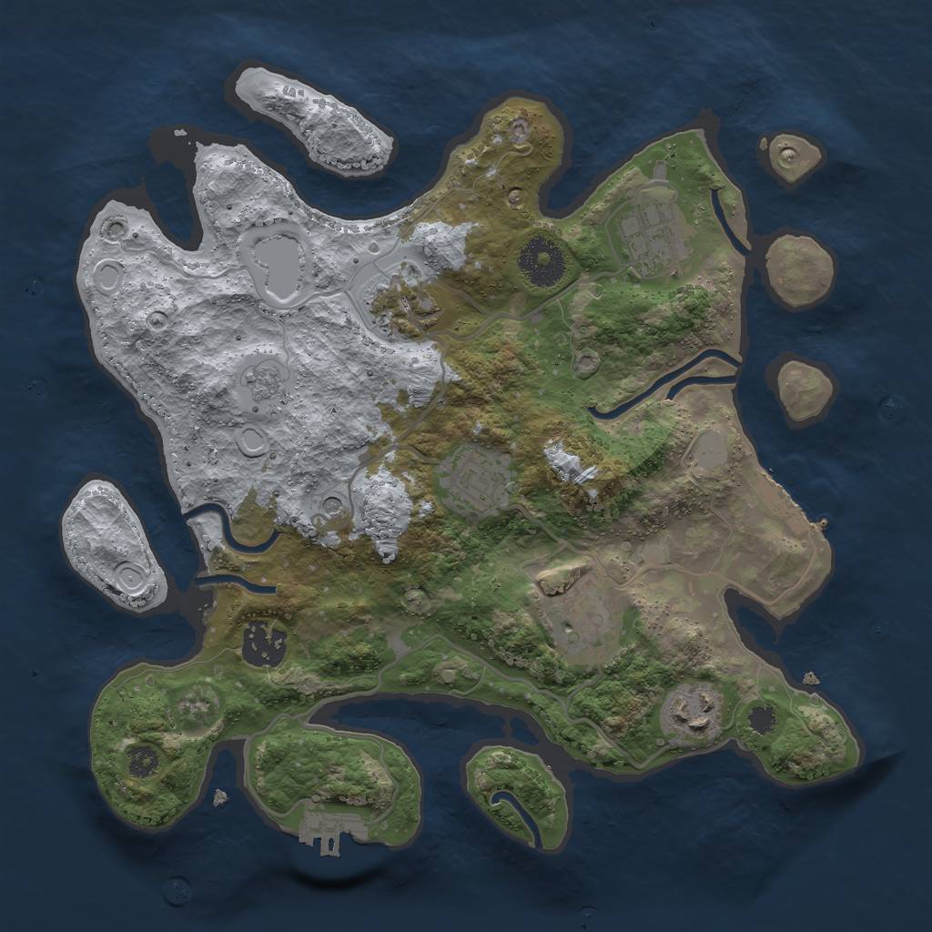 Rust Map: Procedural Map, Size: 3000, Seed: 1563417961, 15 Monuments