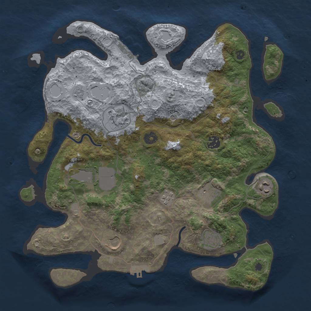 Rust Map: Procedural Map, Size: 3500, Seed: 1603322680, 17 Monuments