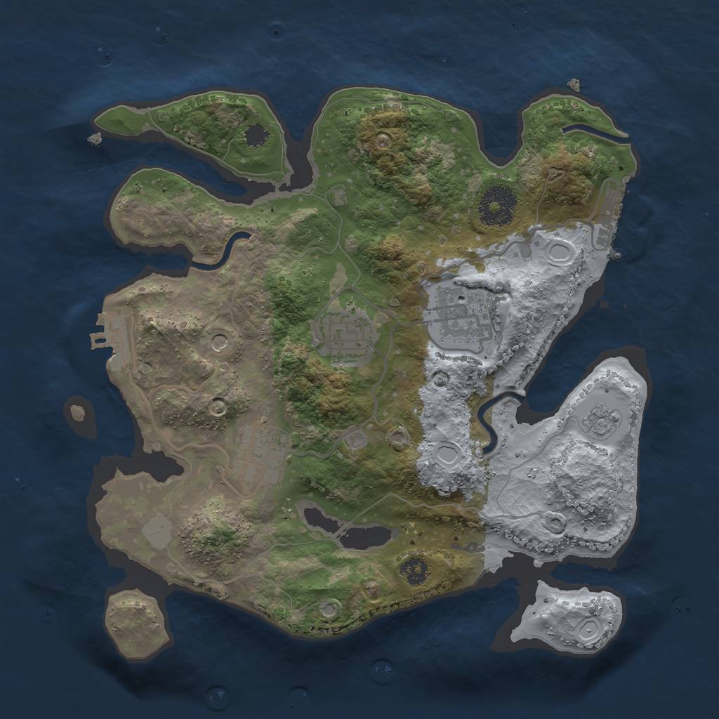 Rust Map: Procedural Map, Size: 2700, Seed: 723, 12 Monuments