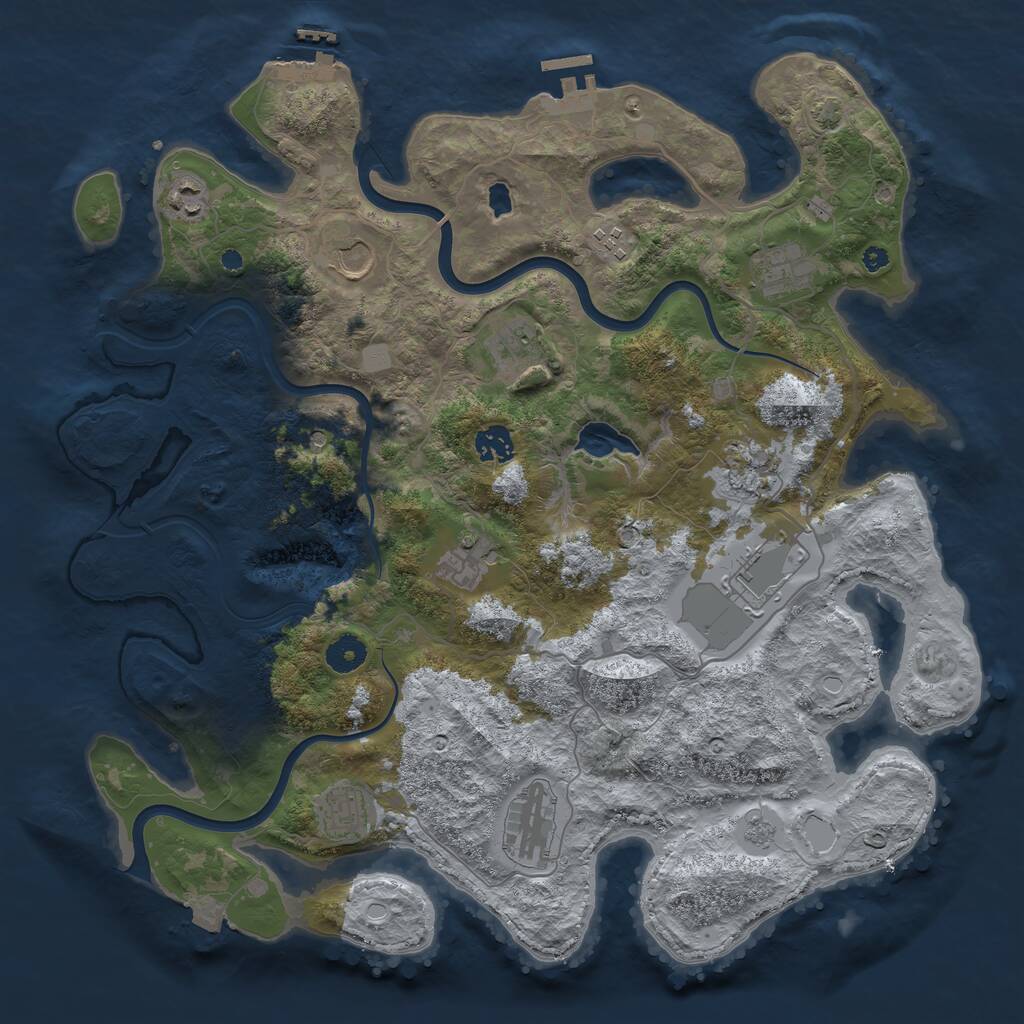 Rust Map: Procedural Map, Size: 4000, Seed: 1831531310, 17 Monuments