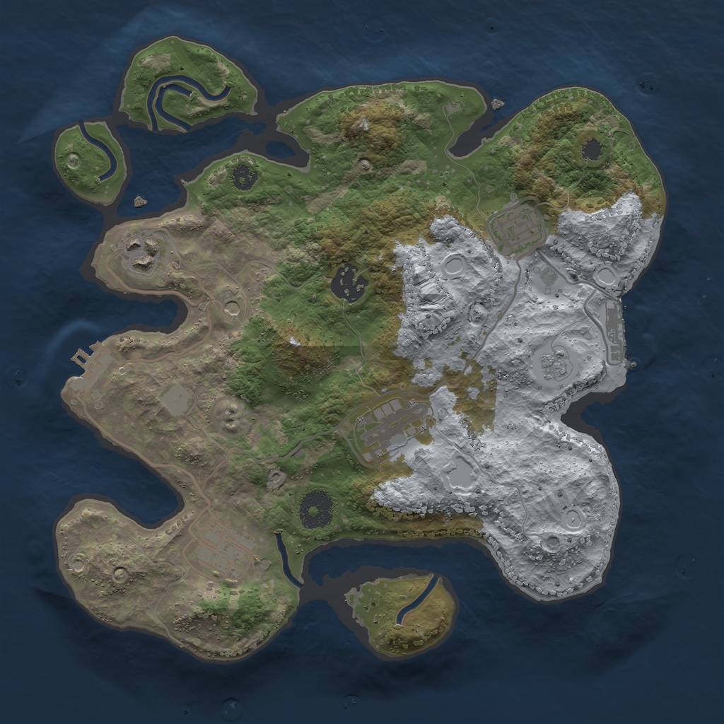 Rust Map: Procedural Map, Size: 3000, Seed: 236349833, 14 Monuments