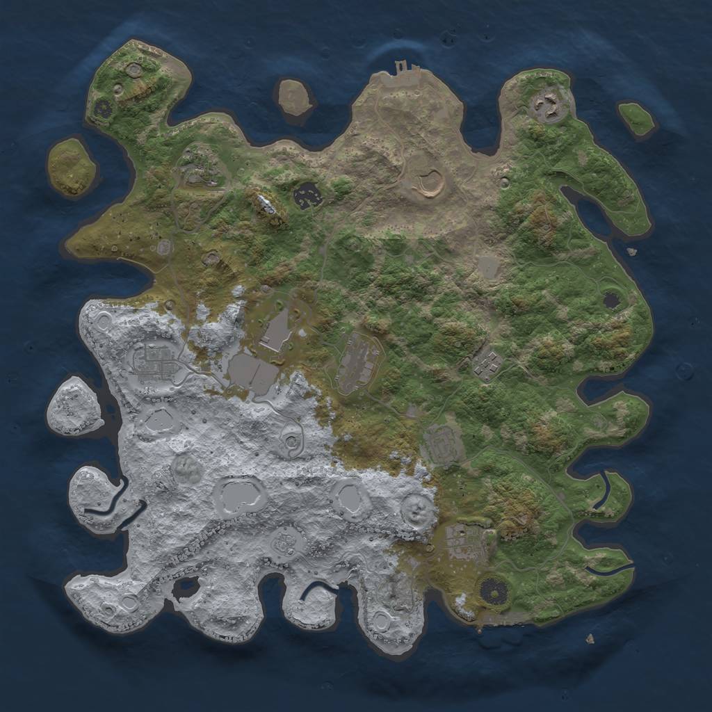 Rust Map: Procedural Map, Size: 3900, Seed: 165, 19 Monuments