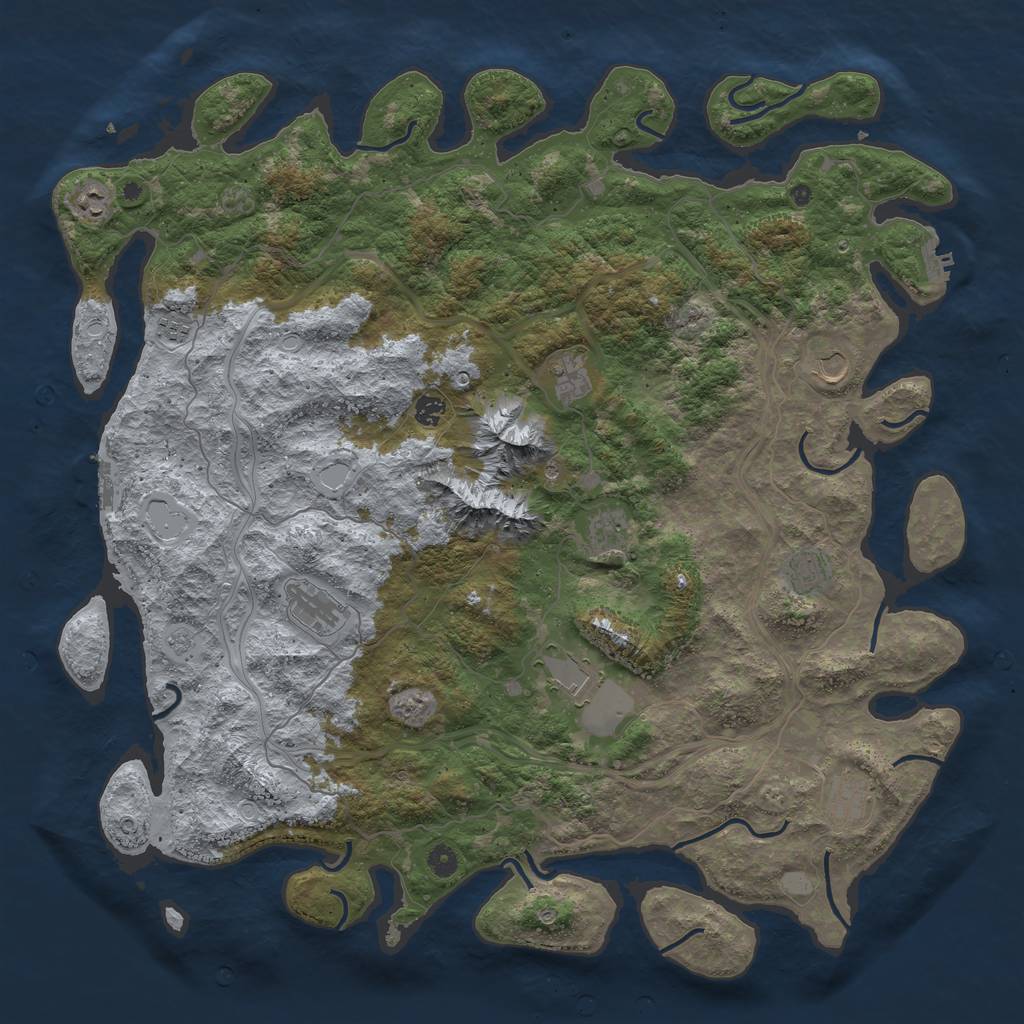 Rust Map: Procedural Map, Size: 5000, Seed: 772326530, 19 Monuments