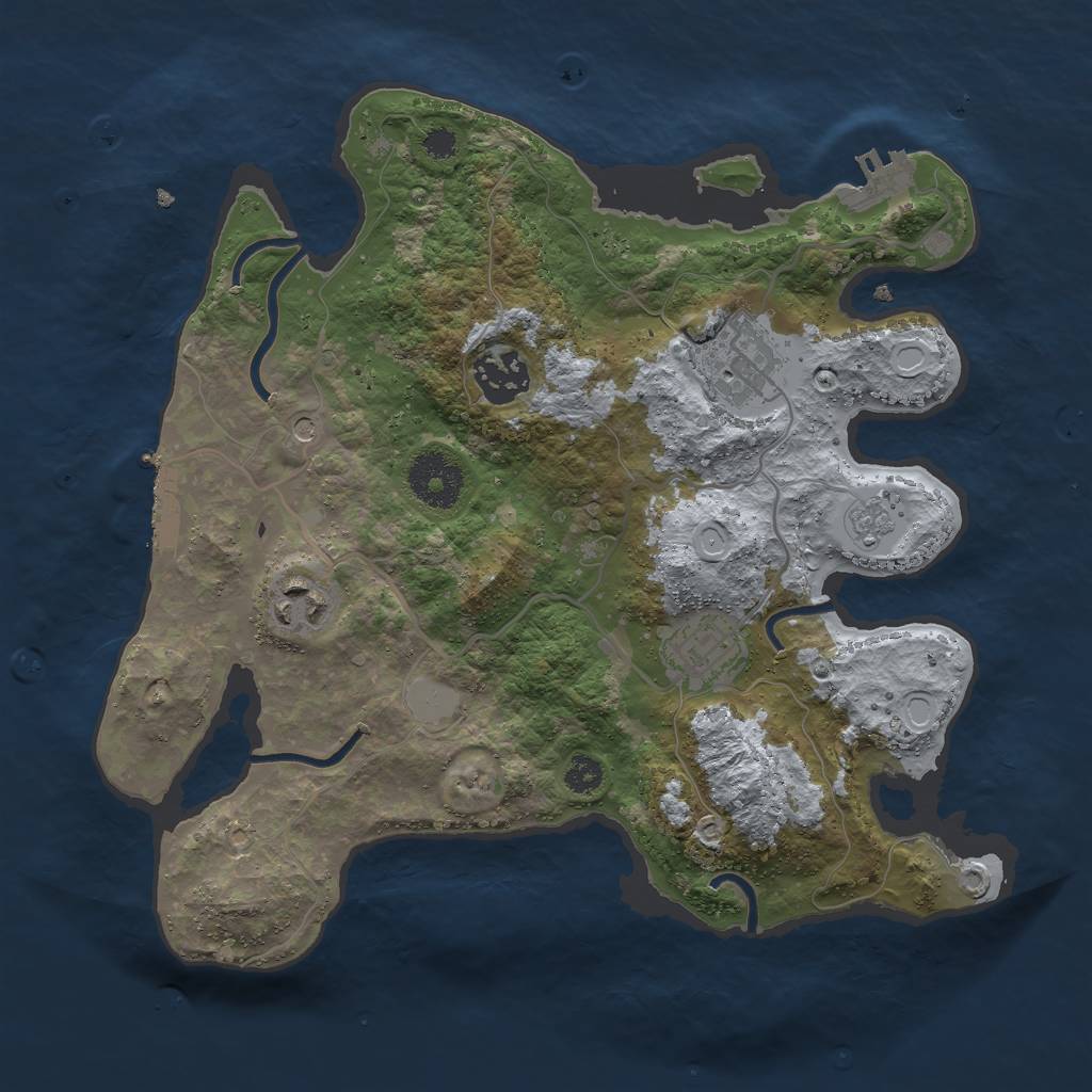 Rust Map: Procedural Map, Size: 3000, Seed: 1333644462, 13 Monuments