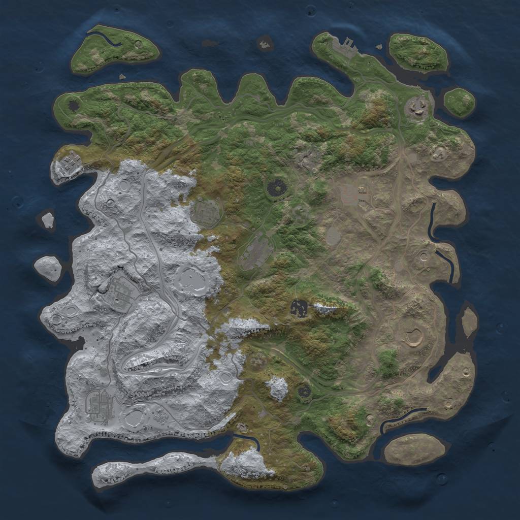 Rust Map: Procedural Map, Size: 4250, Seed: 28268, 17 Monuments