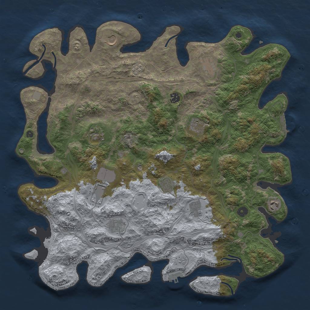 Rust Map: Procedural Map, Size: 4500, Seed: 54512, 20 Monuments