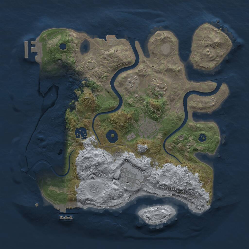 Rust Map: Procedural Map, Size: 3000, Seed: 44112, 11 Monuments