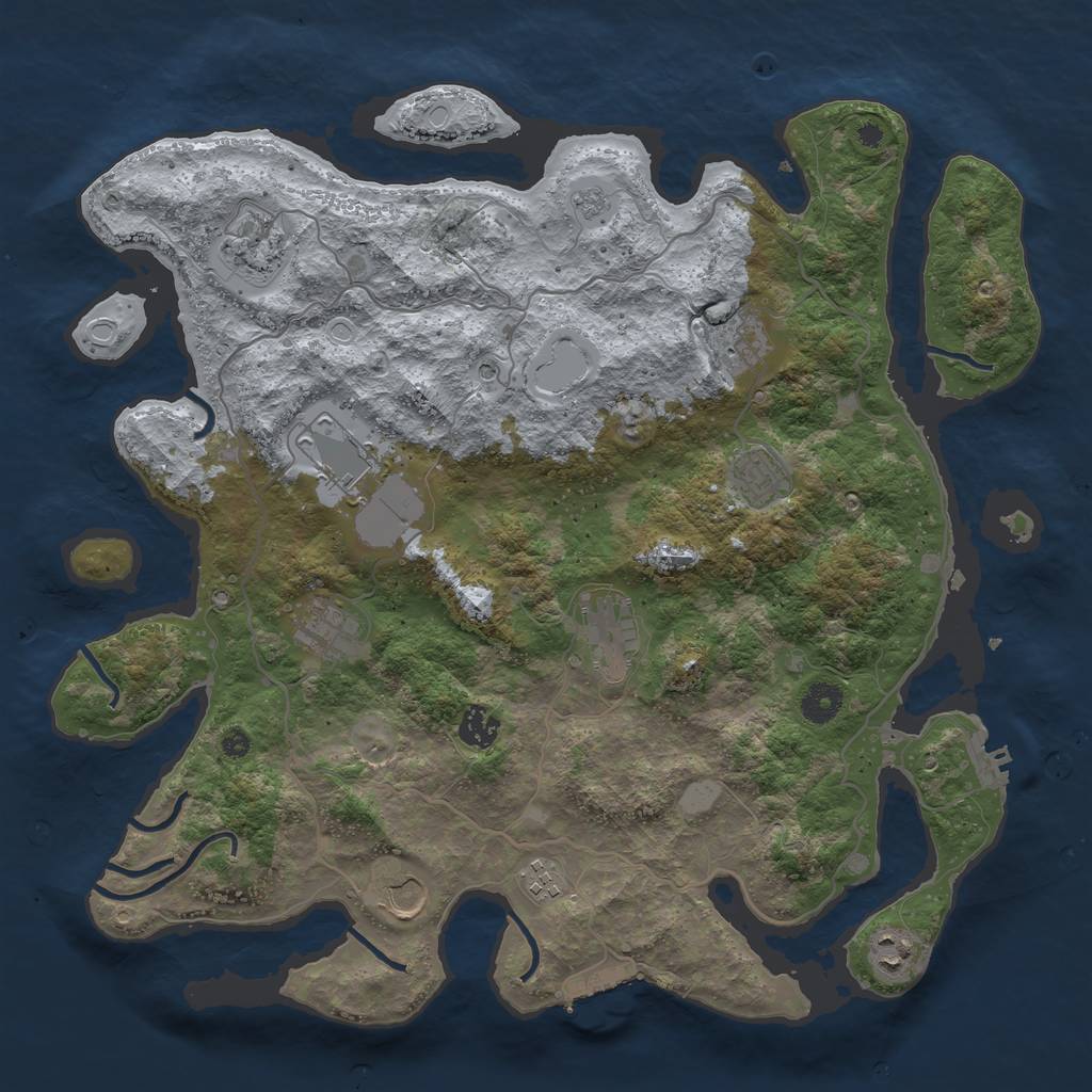 Rust Map: Procedural Map, Size: 4000, Seed: 4848, 19 Monuments