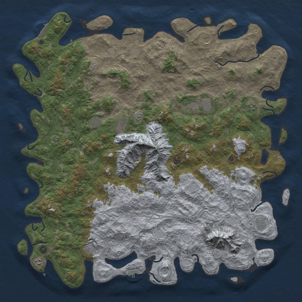 Rust Map: Procedural Map, Size: 6000, Seed: 18768, 20 Monuments