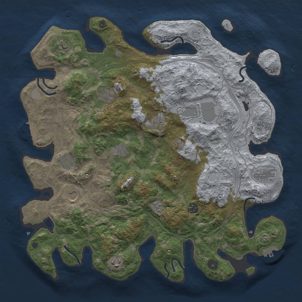 Rust Map: Procedural Map, Size: 4250, Seed: 1958317188, 20 Monuments