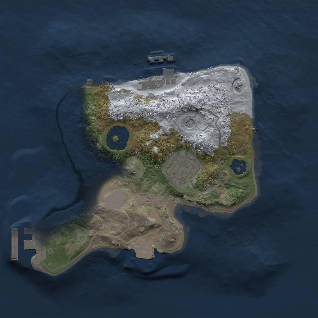 Rust Map: Procedural Map, Size: 2000, Seed: 6262623, 5 Monuments