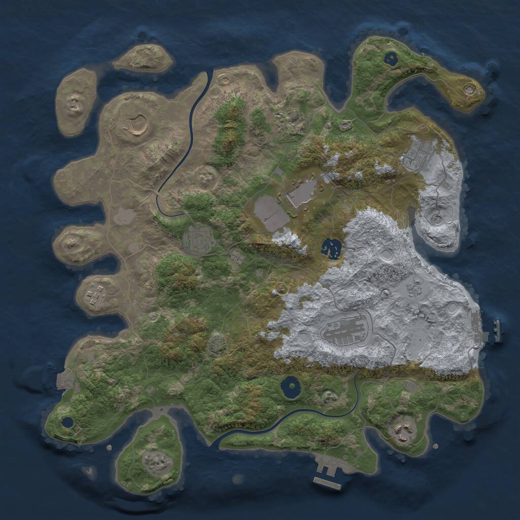 Rust Map: Procedural Map, Size: 3750, Seed: 235957781, 15 Monuments