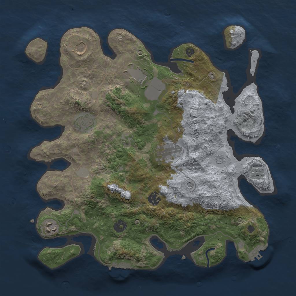 Rust Map: Procedural Map, Size: 3500, Seed: 1518318844, 16 Monuments