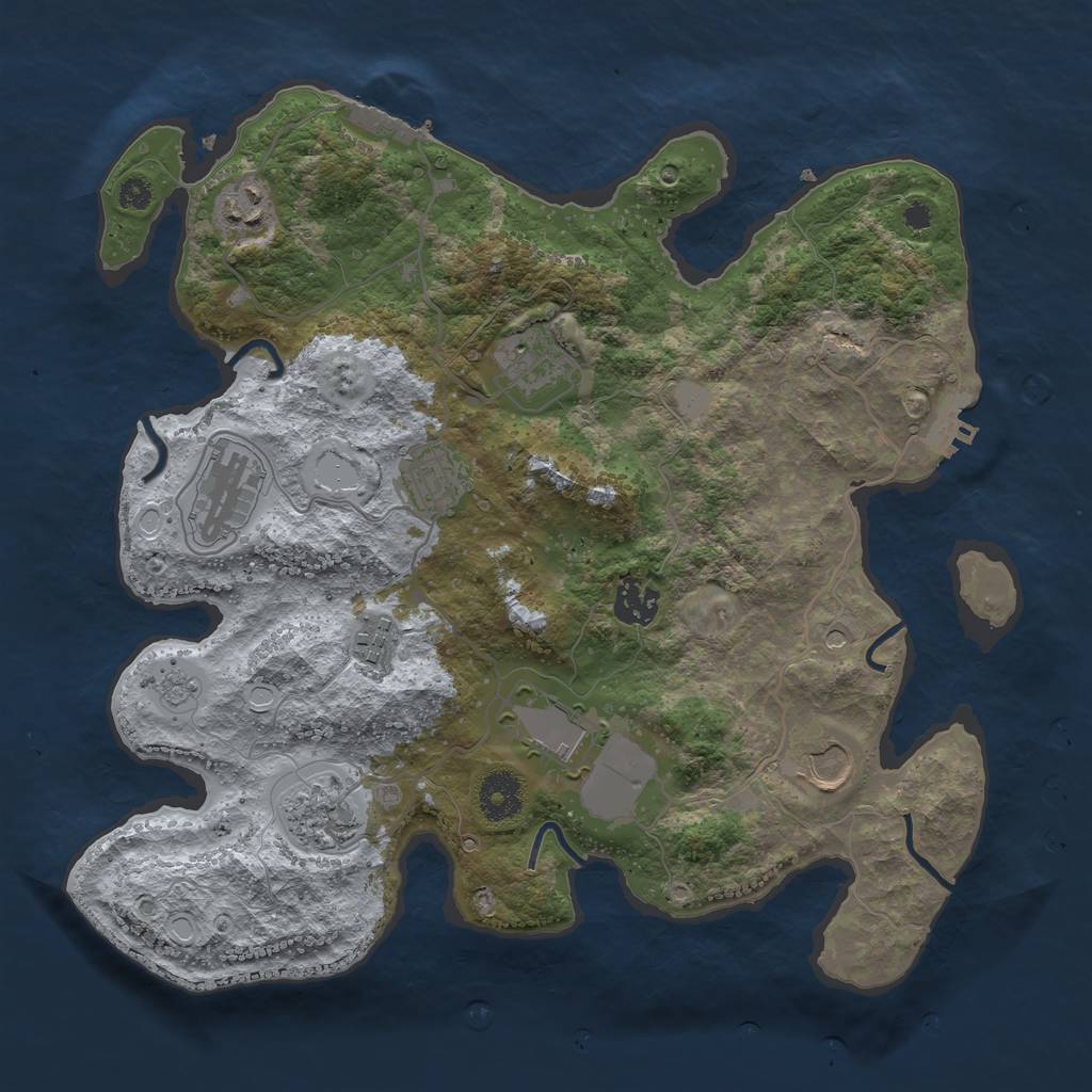 Rust Map: Procedural Map, Size: 3500, Seed: 89799668, 18 Monuments