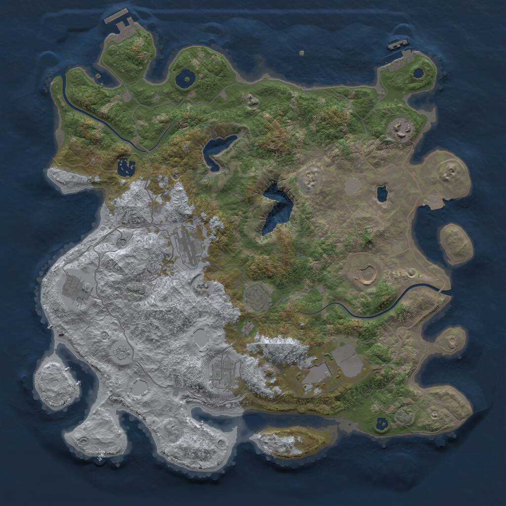 Rust Map: Procedural Map, Size: 4000, Seed: 212212, 14 Monuments
