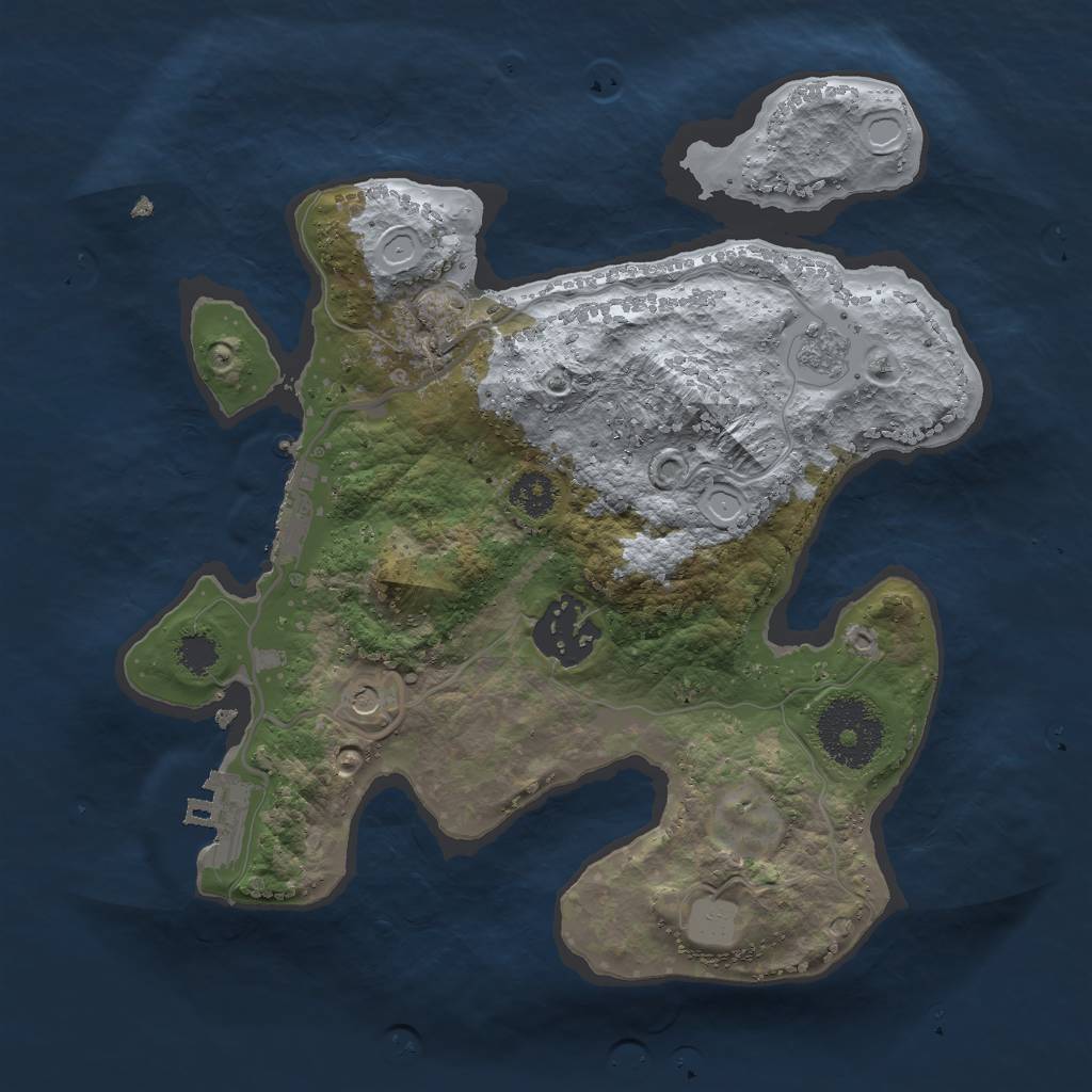 Rust Map: Procedural Map, Size: 2500, Seed: 19930814, 10 Monuments
