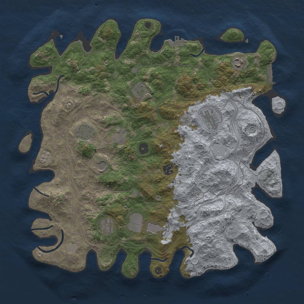 Rust Map: Procedural Map, Size: 4250, Seed: 683443588, 19 Monuments