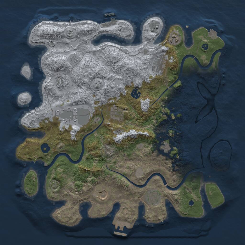 Rust Map: Procedural Map, Size: 3850, Seed: 7854621, 16 Monuments