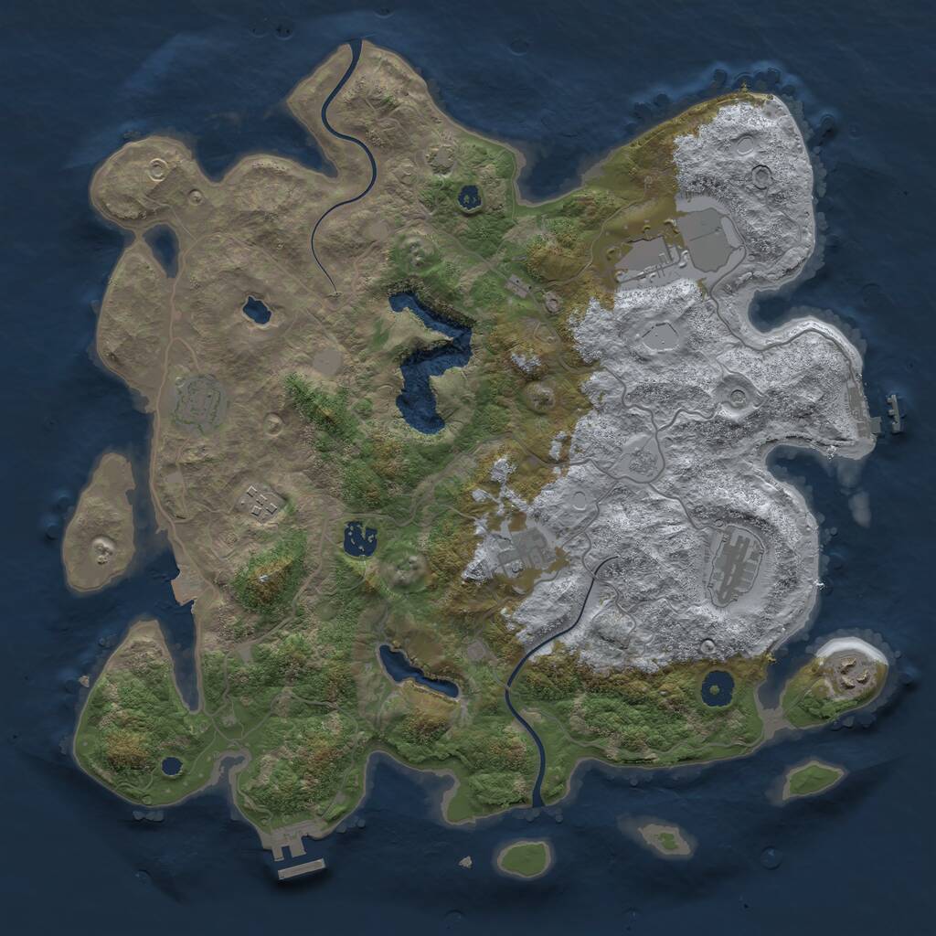 Rust Map: Procedural Map, Size: 4000, Seed: 29825622, 13 Monuments