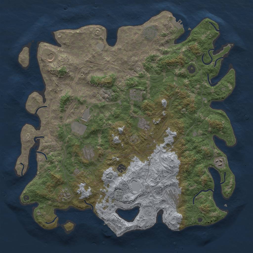 Rust Map: Procedural Map, Size: 4500, Seed: 66586, 20 Monuments