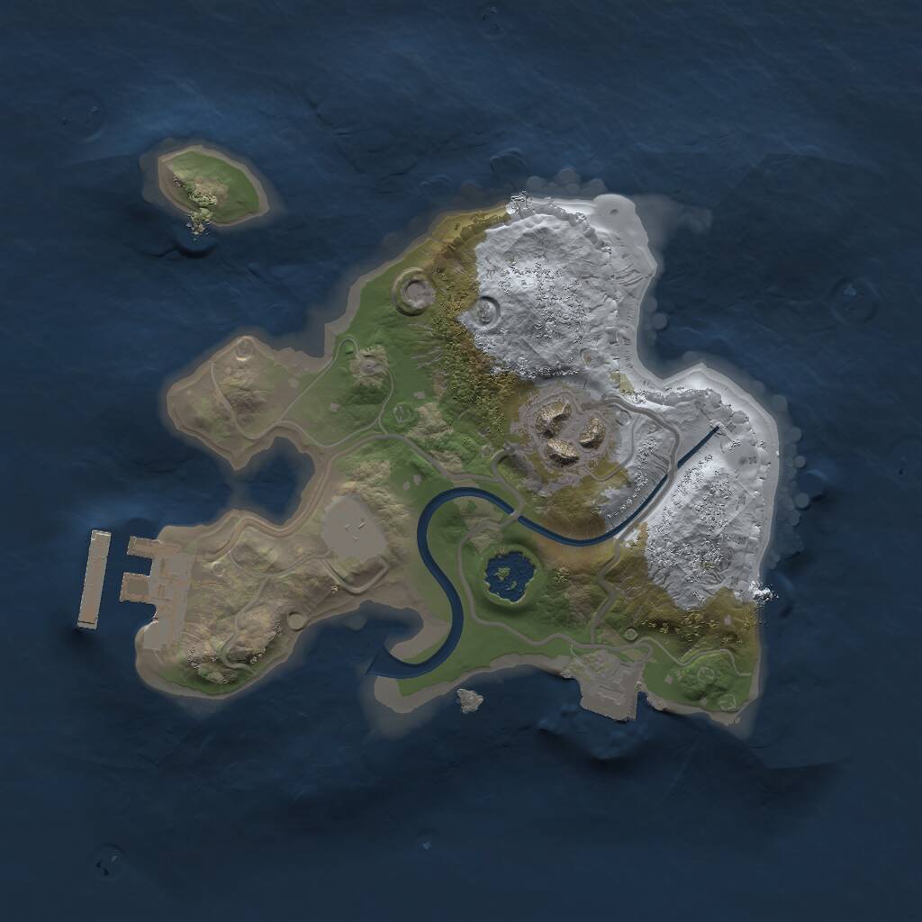 Rust Map: Procedural Map, Size: 1900, Seed: 123, 3 Monuments