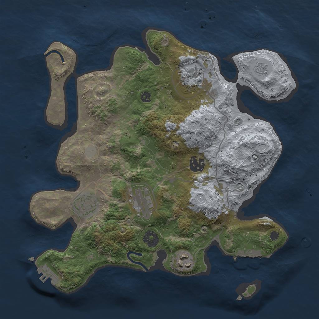 Rust Map: Procedural Map, Size: 3000, Seed: 1777413759, 14 Monuments
