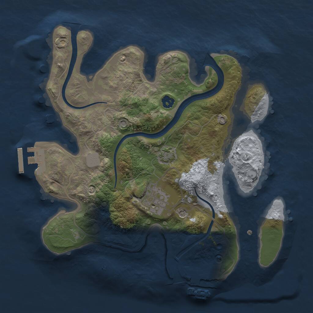 Rust Map: Procedural Map, Size: 2500, Seed: 19930508, 6 Monuments