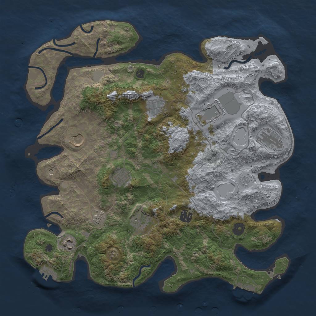 Rust Map: Procedural Map, Size: 3750, Seed: 159960187, 18 Monuments