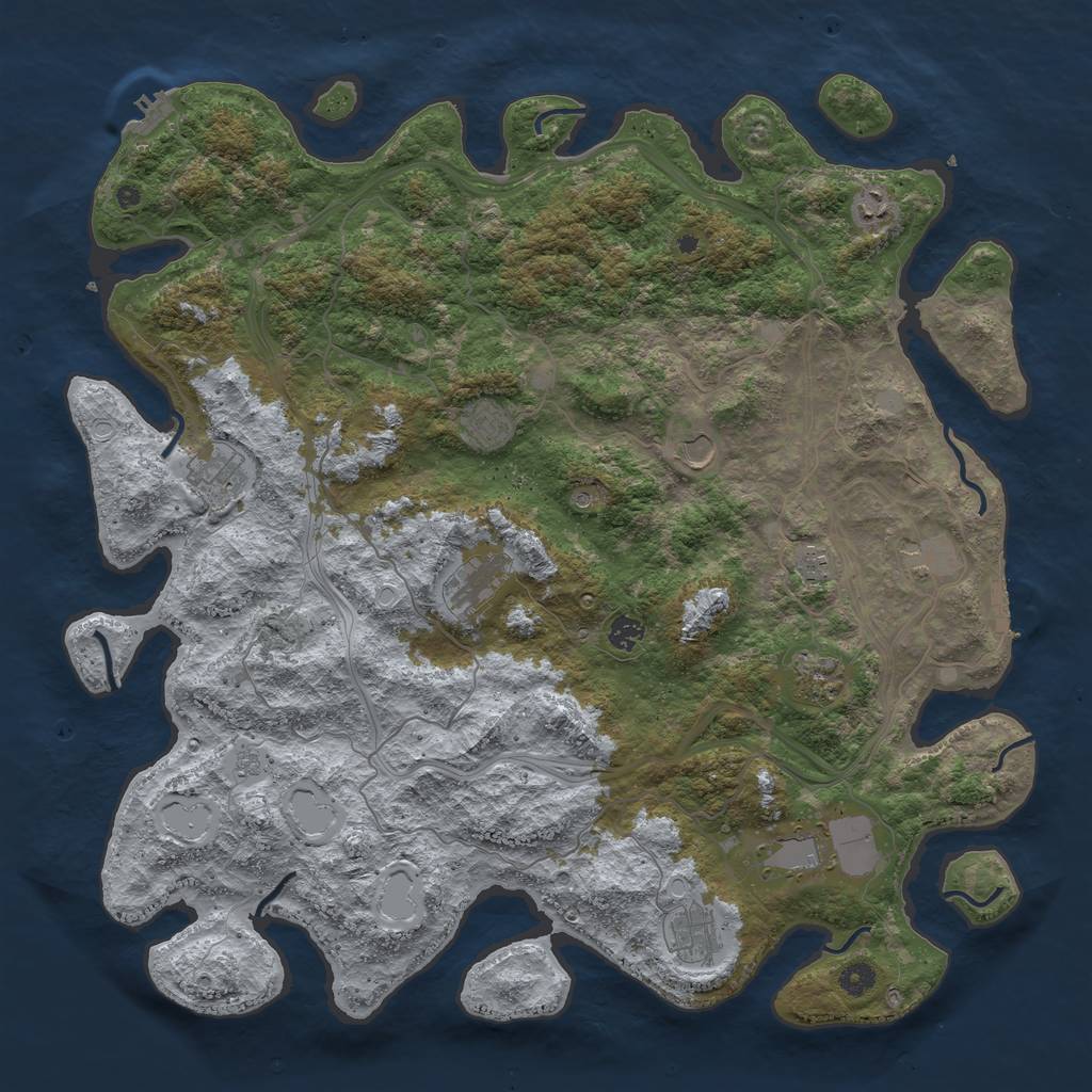 Rust Map: Procedural Map, Size: 4750, Seed: 6666, 20 Monuments