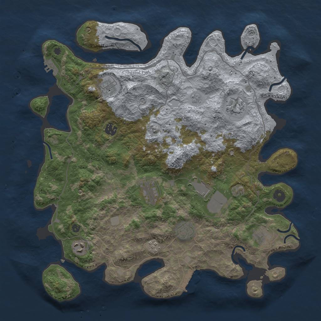 Rust Map: Procedural Map, Size: 4000, Seed: 1640083160, 18 Monuments