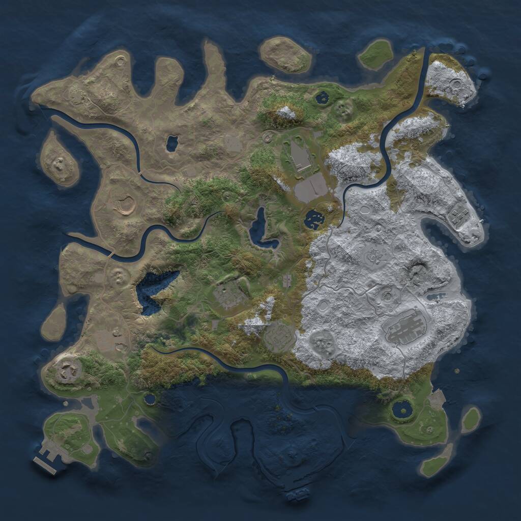 Rust Map: Procedural Map, Size: 4096, Seed: 745838794, 15 Monuments