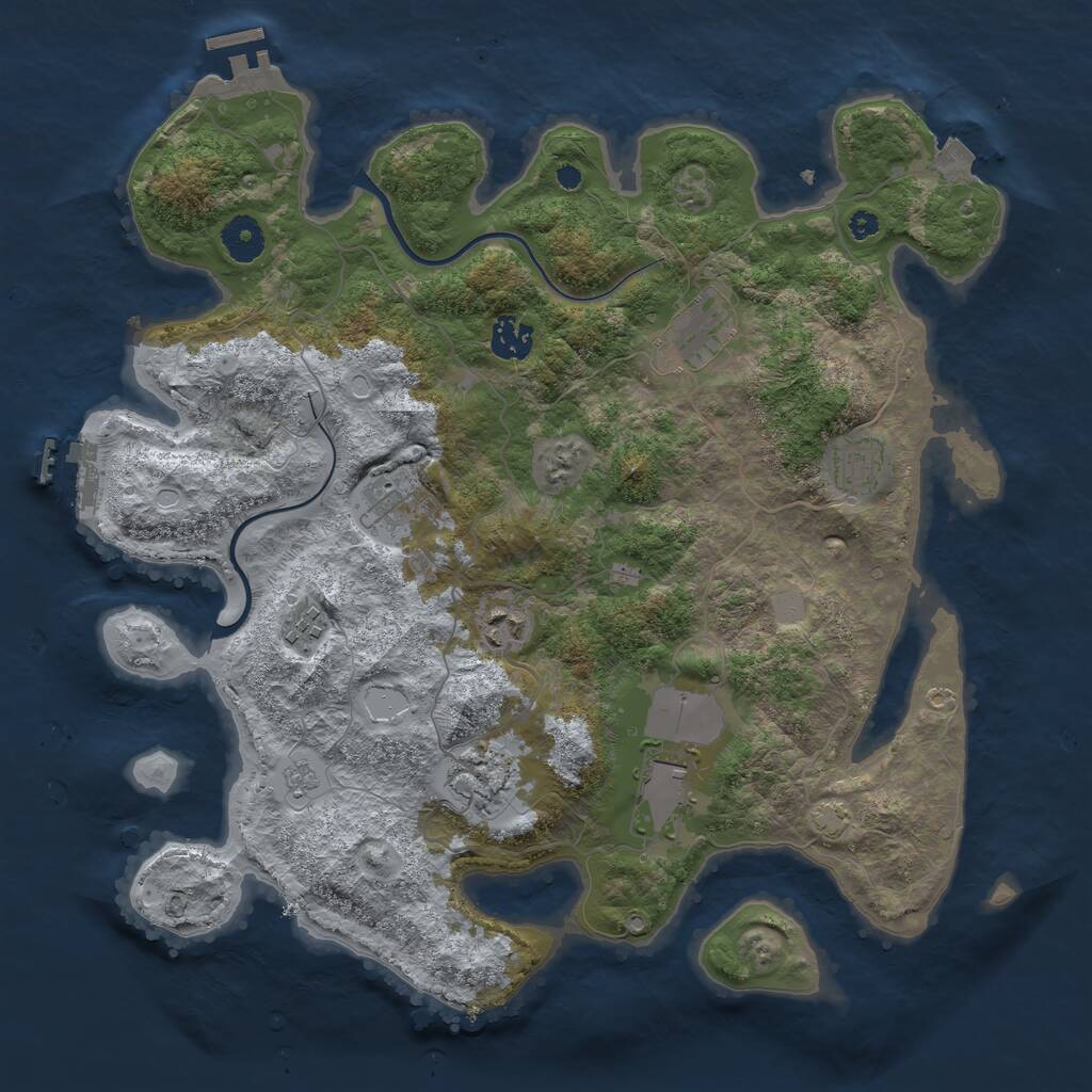 Rust Map: Procedural Map, Size: 3750, Seed: 536515324, 13 Monuments