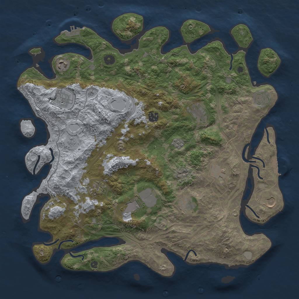 Rust Map: Procedural Map, Size: 4250, Seed: 298132087, 20 Monuments