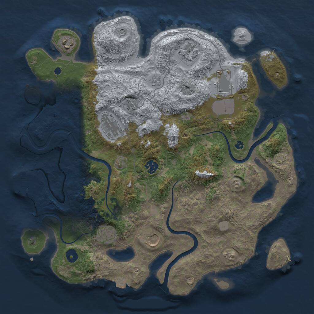 Rust Map: Procedural Map, Size: 3700, Seed: 1525893491, 13 Monuments