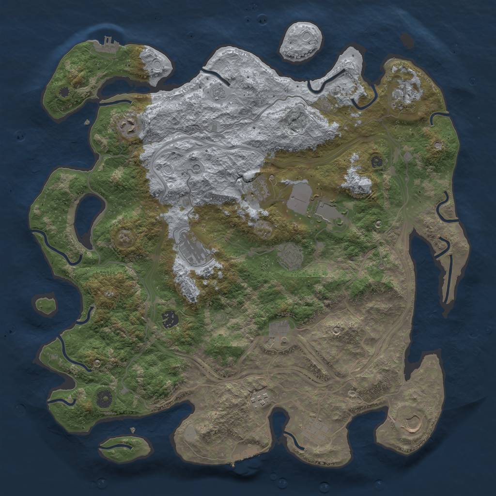 Rust Map: Procedural Map, Size: 4300, Seed: 908067416, 20 Monuments