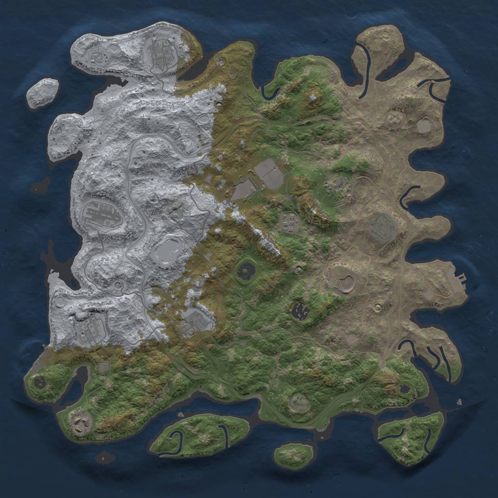 Rust Map: Procedural Map, Size: 4250, Seed: 2014172366, 20 Monuments