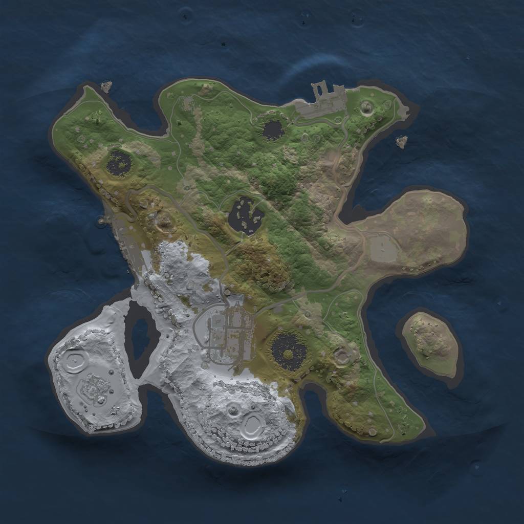 Rust Map: Procedural Map, Size: 2200, Seed: 8999481, 10 Monuments