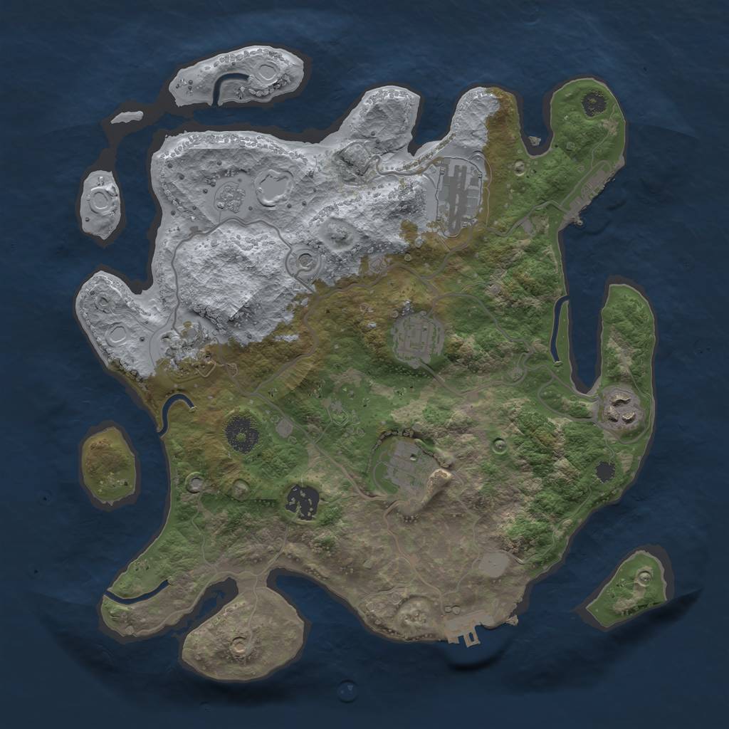Rust Map: Procedural Map, Size: 3200, Seed: 8237, 15 Monuments