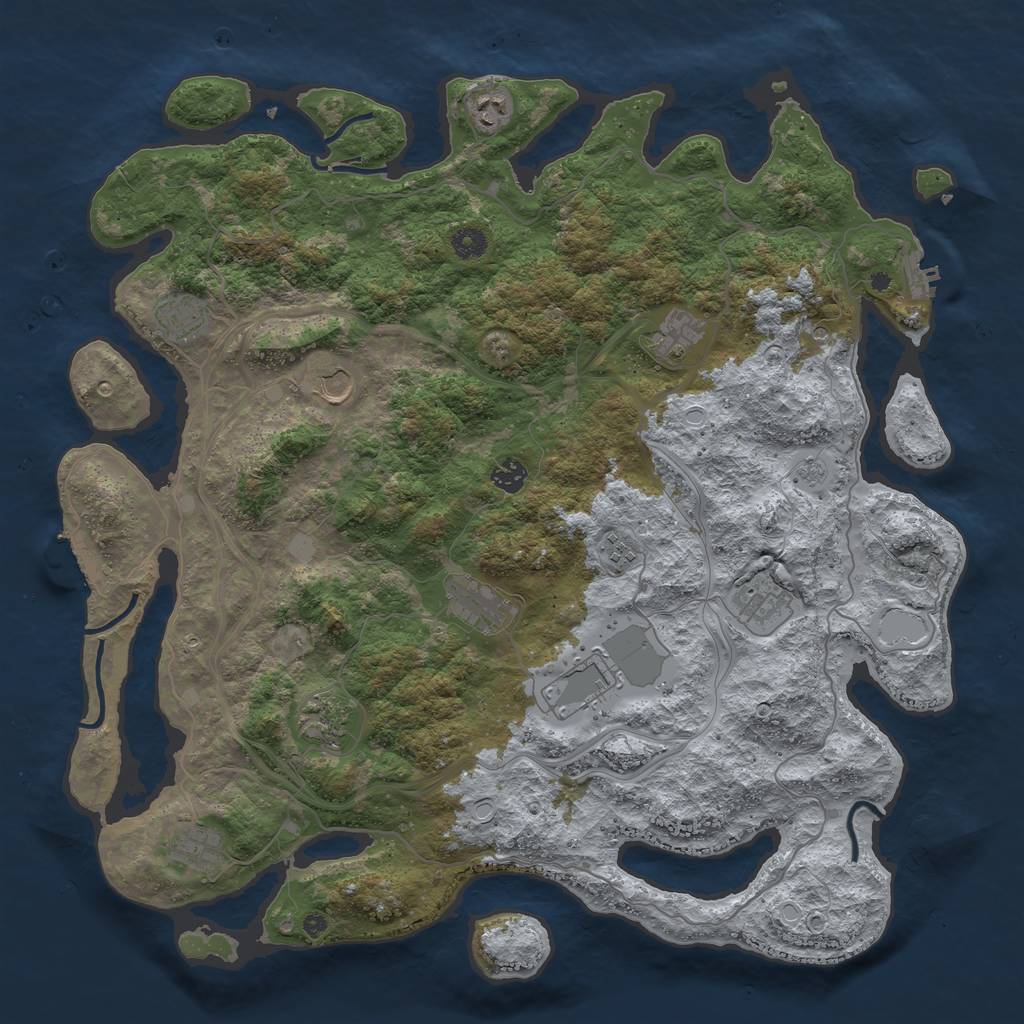 Rust Map: Procedural Map, Size: 4500, Seed: 47377524, 20 Monuments