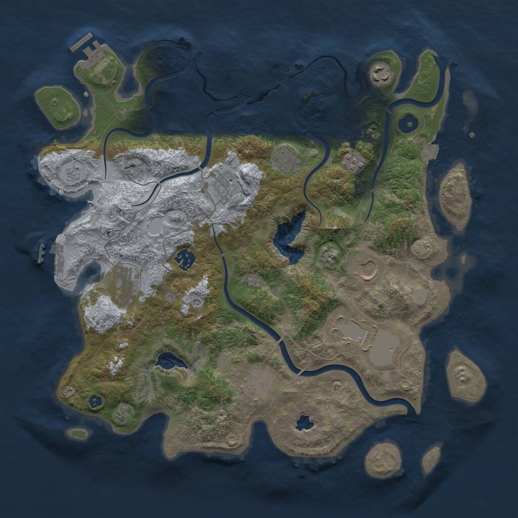 Rust Map: Procedural Map, Size: 4000, Seed: 629796844, 15 Monuments