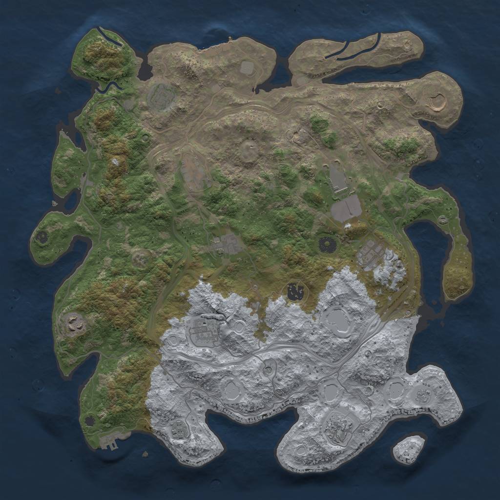 Rust Map: Procedural Map, Size: 4250, Seed: 1974785118, 20 Monuments