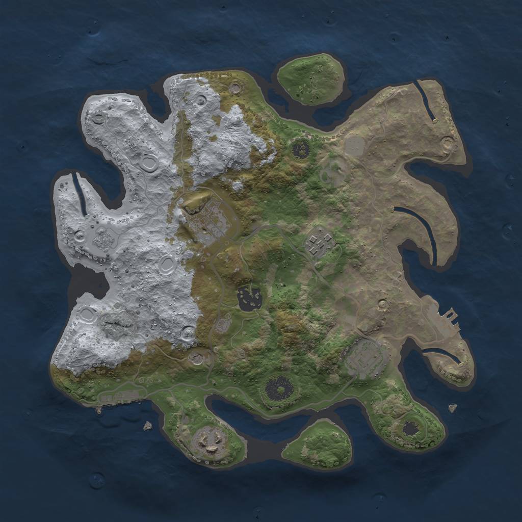 Rust Map: Procedural Map, Size: 3000, Seed: 1286465, 14 Monuments