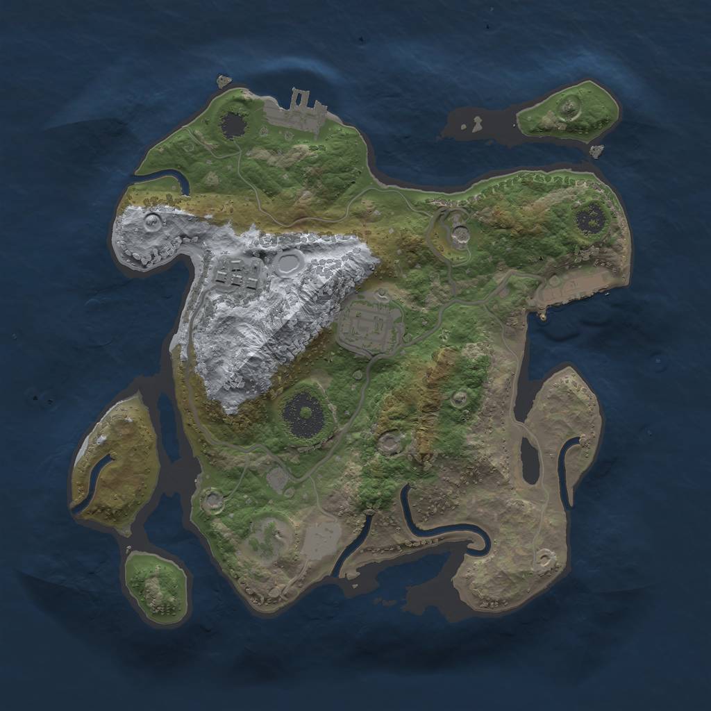 Rust Map: Procedural Map, Size: 2500, Seed: 1248, 10 Monuments