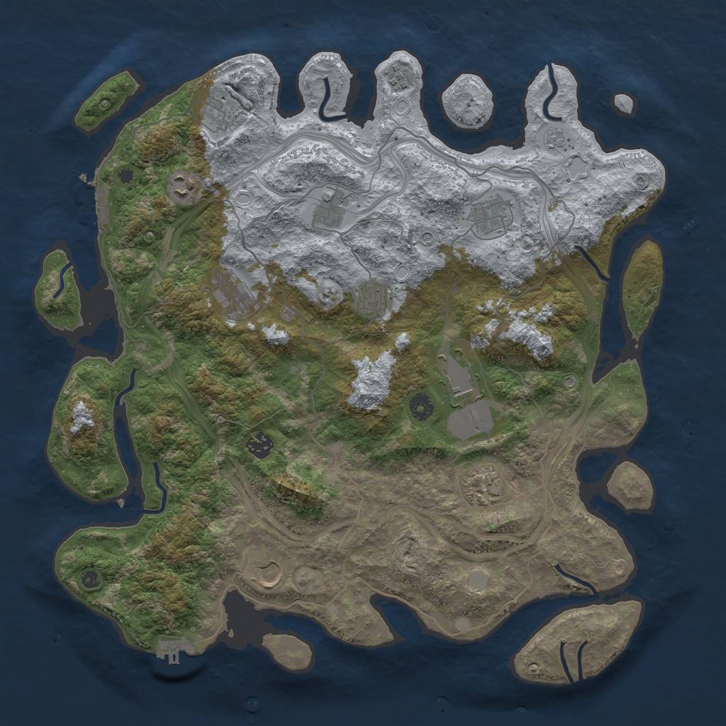 Rust Map: Procedural Map, Size: 4250, Seed: 1638934191, 20 Monuments
