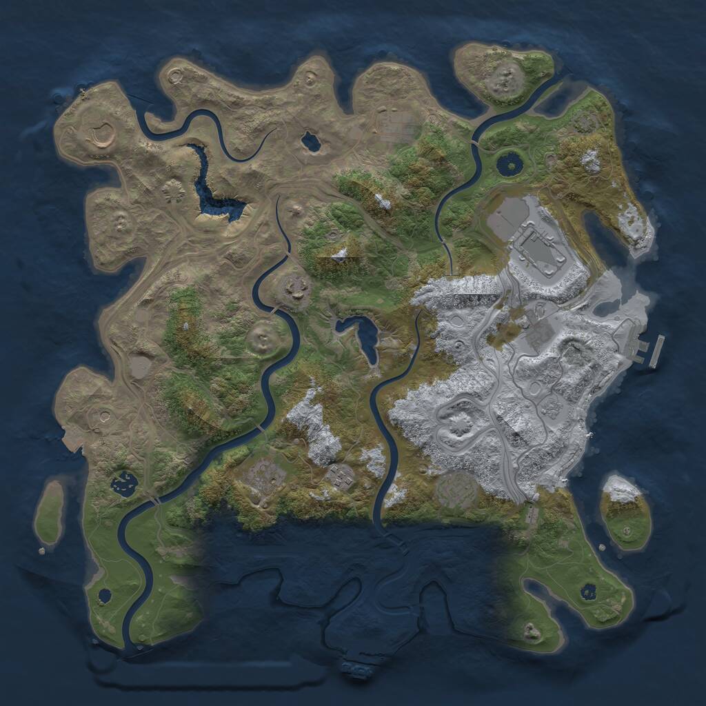 Rust Map: Procedural Map, Size: 4250, Seed: 123123809, 15 Monuments
