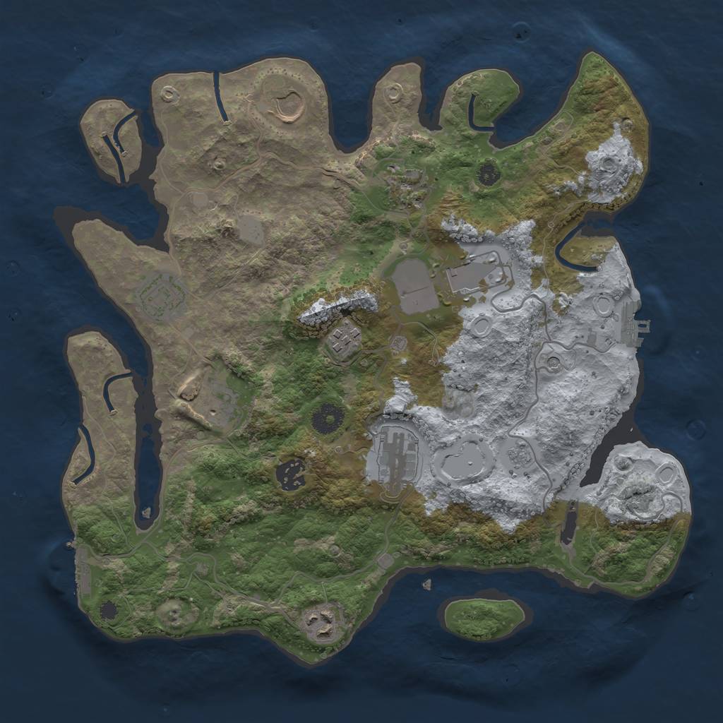 Rust Map: Procedural Map, Size: 3500, Seed: 559840745, 18 Monuments