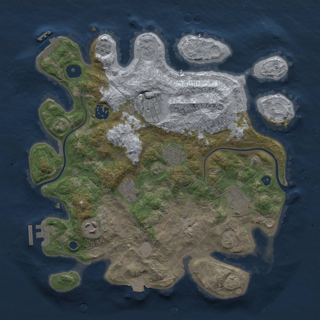 Rust Map: Procedural Map, Size: 3300, Seed: 1648877561, 12 Monuments