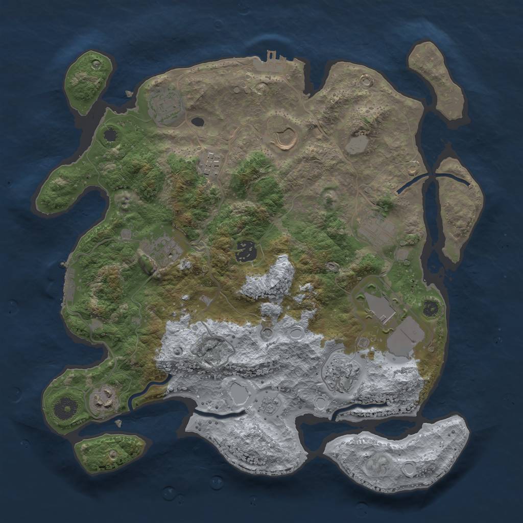 Rust Map: Procedural Map, Size: 3500, Seed: 452479896, 18 Monuments