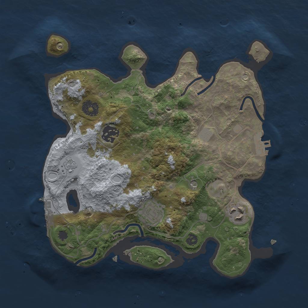 Rust Map: Procedural Map, Size: 2750, Seed: 9122, 12 Monuments